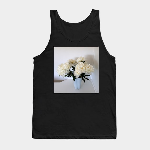 White peonies Tank Top by Trine